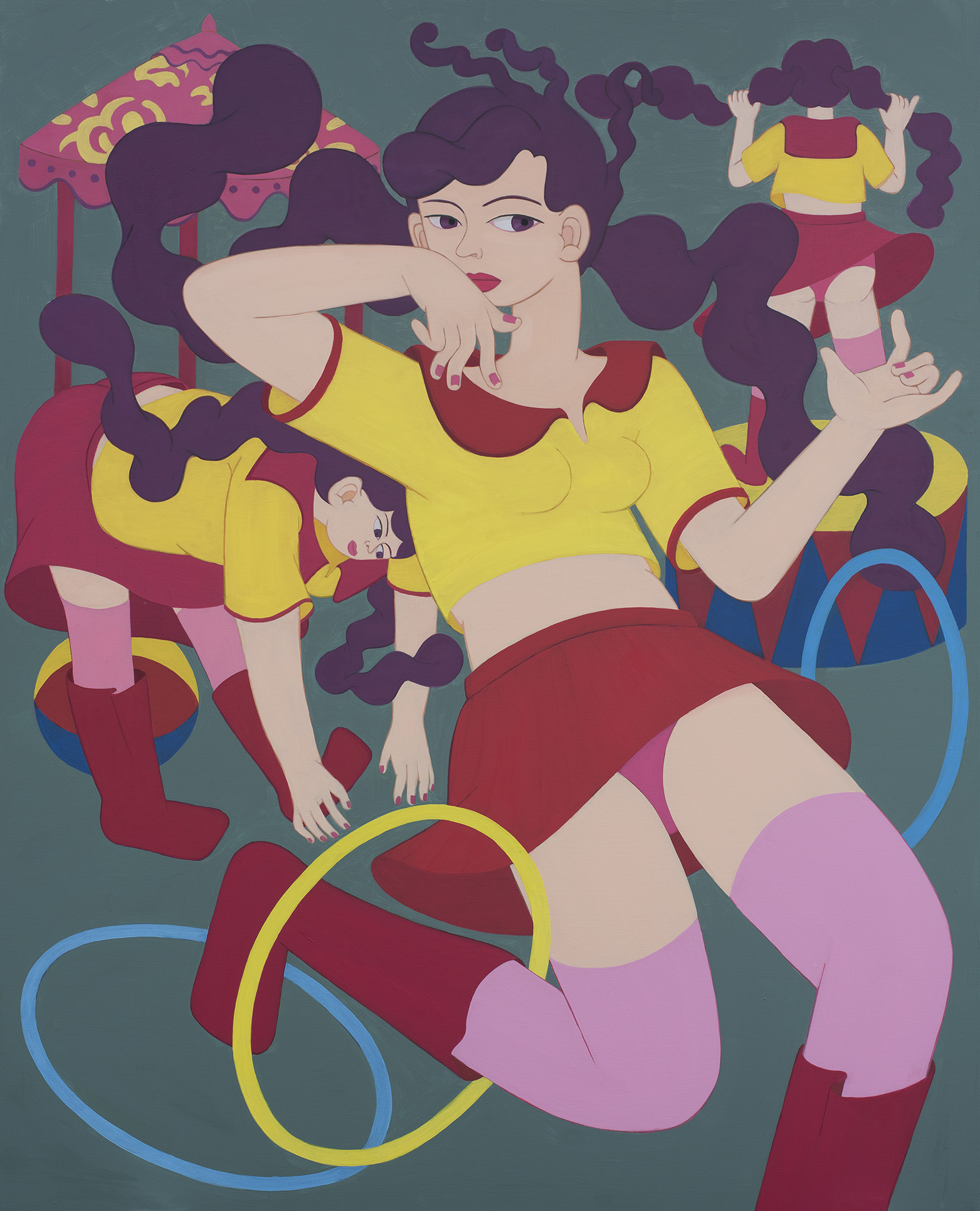 [18phj01]지지배배-코끼리쇼_Elephant Show_2018_Oil on canvas_130.3×162.2(cm).jpg