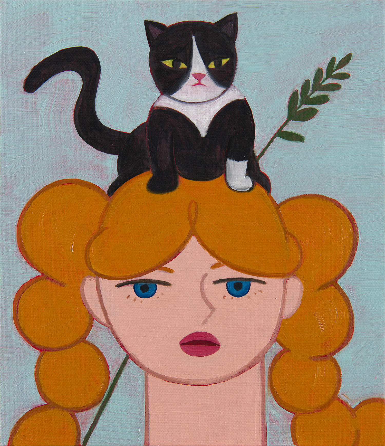 [19phj05]소녀 야옹이(cat and girl)_2019_Oil on canvas_53×45.5(cm).jpg