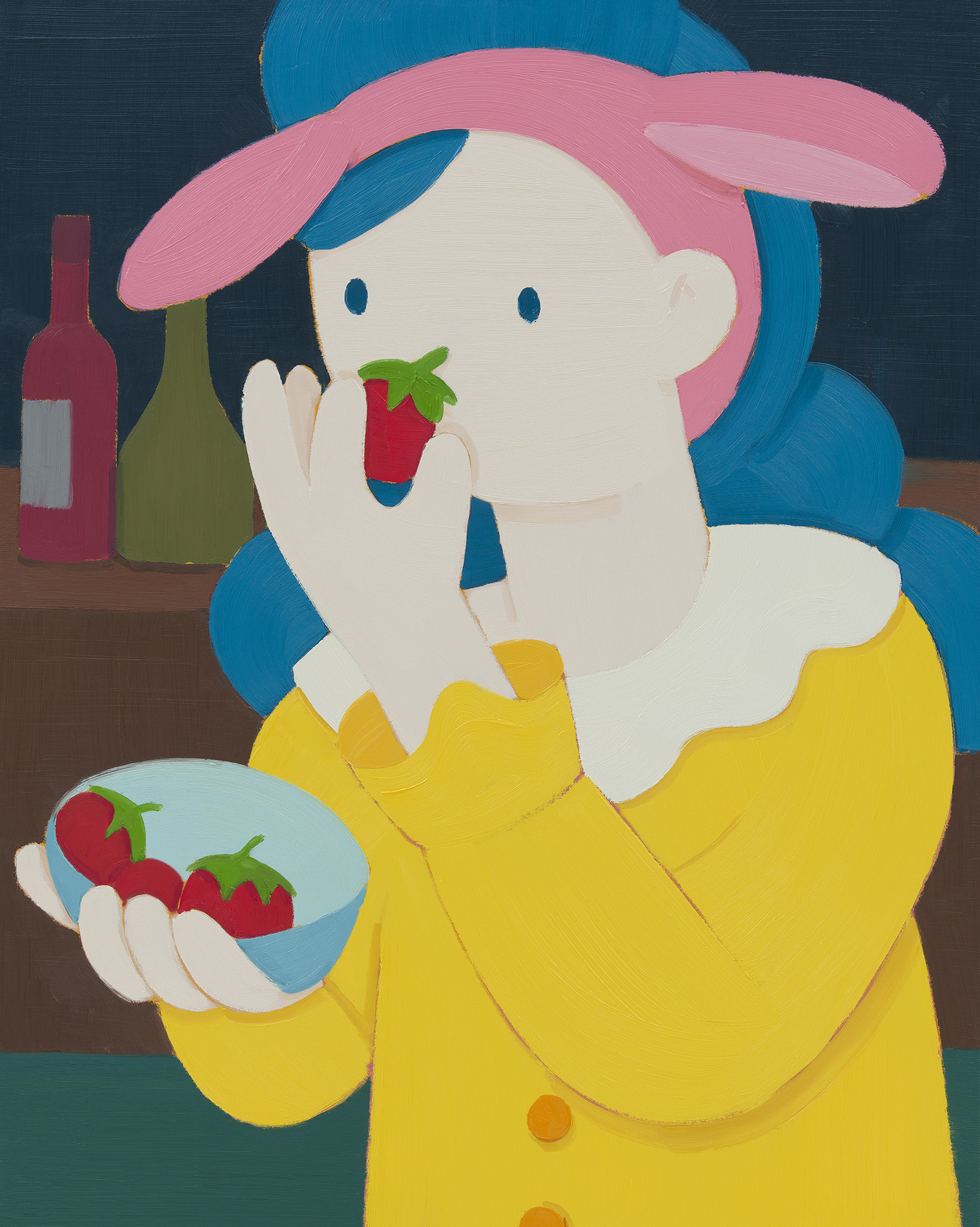 [22phj24]딸기 먹는 토끼(The rabbit eating strawberries)_2022_Oil on canvas_91x73cm.jpg