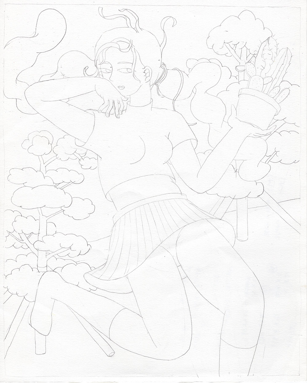 [17dhj078] 여고생_2017_Pencil on paper_26×21(cm).jpg